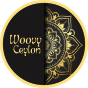 Woovy Ceylon logo featuring an elegant, minimalist design showcasing traditional Sri Lankan motifs.